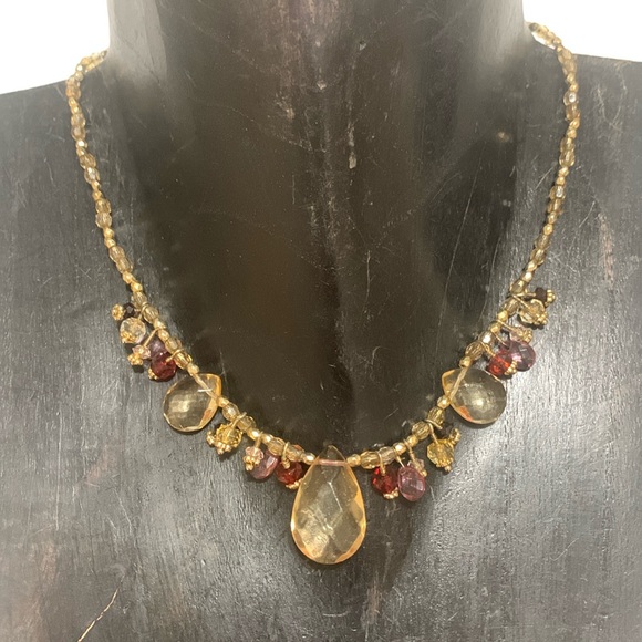 Cookie Lee lucite charm necklace pale gold - Picture 2 of 10